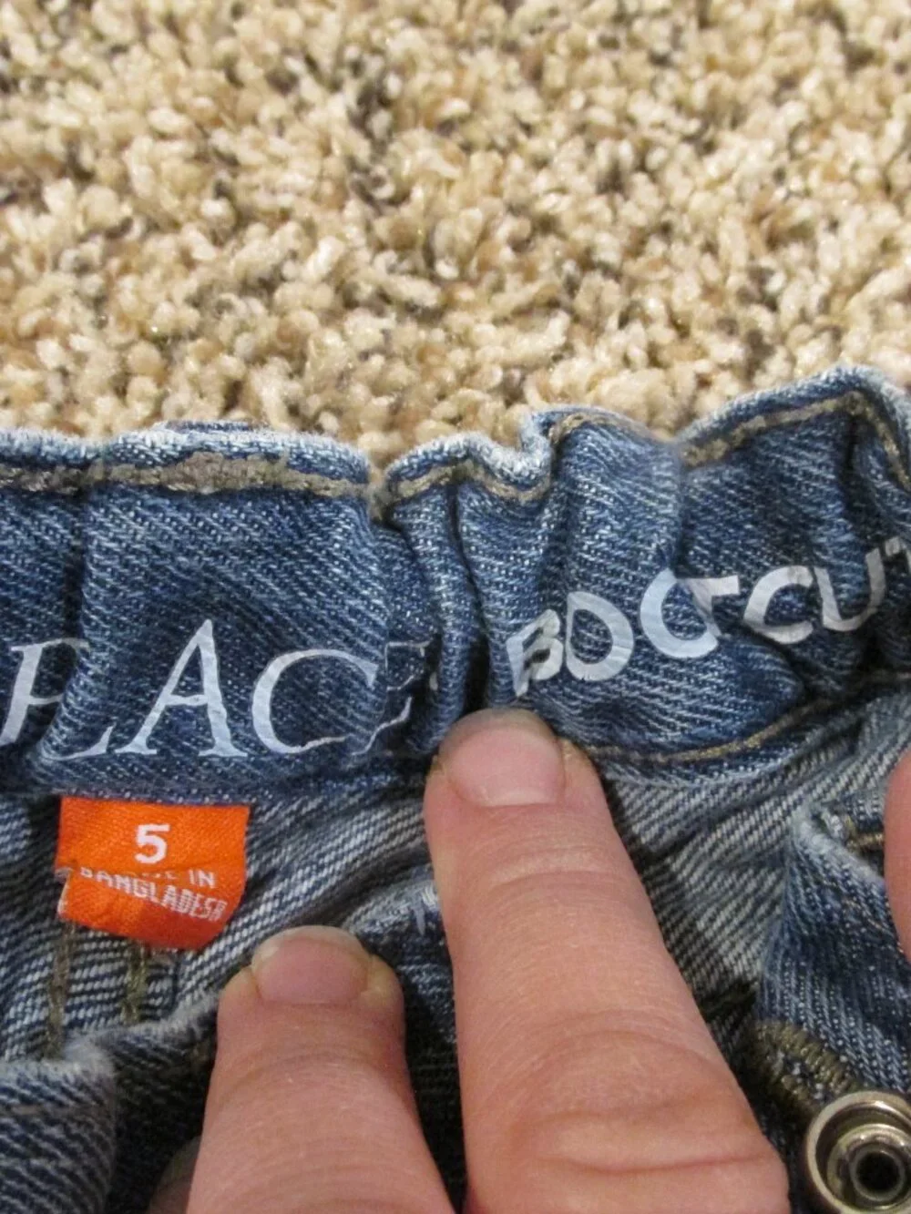 Place Play Jeans Toddler Boys Size 5 Bootcut Blue Denim Elastic Adjustable Pants